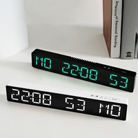 Horloge murale numérique LED Bluetooth avec synchronisation automatique de l'heure, double alarme, minuteur de compte à rebours, horloge de bureau, affichage de la date et du jour de la semaine