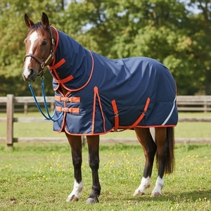 Nouvelle couverture pour chevaux avec sangles de ventre et boucles de poitrine réglables protège du vent Tapis de participation léger - Product Image 2