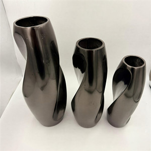 Vase à fleurs en aluminium plaqué nickel noir de qualité supérieure, vase de sol fonctionnel, vase de table, design classique pour la décoration - Product Image 3