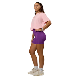 Shorts Deportivos de Cintura Alta para Mujer, Color Sólido, Spandex, Nailon, Ajuste Atlético, Cintura Elástica, para Gimnasio, Fitness, Yoga, Ropa Deportiva - Product Image 6