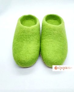 Handmade Unisex Fashion Felt for with Leather Midsole for Winter Indoor Use From Nepal - Product Image 4