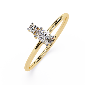 Anillo de diamante natural certificado por IGI, joyería fina personalizada, conjunto redondo ovalado de oro amarillo blanco de 18K y 14K, anillo de compromiso nupcial elegante - Product Image 6