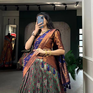 Elegant Jacquard Bollywood Style Lehenga Choli Classic Indian & Pakistani Design for Weddings & Parties Summer & Winter - Product Image 1