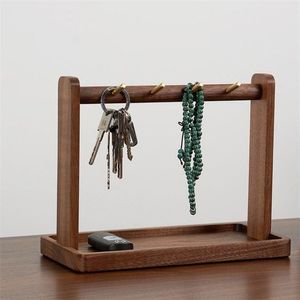 Porte-clés mural personnalisé en bois pour le courrier d'entrée murale et porte-clés avec étagère crochet pour porte-clés de maison murale - Product Image 5