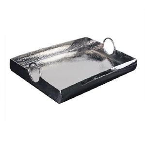 Bandeja de Metal para servir comida rápida para restaurante, mesa de comedor decorativa hecha a mano, forma rectangular recubierta de plata para uso de postres de Hotel - Product Image 1