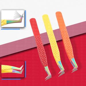 Pestañas postizas japonesas de acero inoxidable, herramienta de maquillaje con volumen de injerto dedicado, pinzas para pestañas al por mayor con logotipo personalizado - Product Image 2