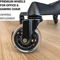 Offres Spéciales 5 un ensemble noir Pu Chaire roulettes roues roulette transparente souple