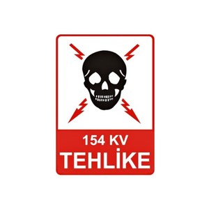 Panneau d'avertissement de danger réfléchissant en aluminium/PVC (154 KV) - Product Image 1
