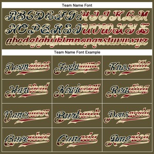 Drapeau USA Vintage Olive personnalisé-Maillot de Baseball personnalisé salut au service authentique - Product Image 4