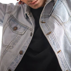 Veste d'hiver pour homme en gros, OEM personnalisée, tissu en denim de coton respirant, tissu durable, style streetwear - Product Image 4