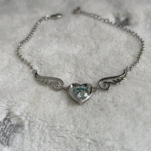 สีเงินสเตอร์ลิง14K สีอ่อนนกเป็ดน้ำสีทองดีไซน์ปีกเพชรโมอิสซาไนท์ของขวัญสุดหรูแฟชั่น - Product Image 1