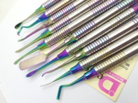Kit d'instruments dentaires en acier de qualité médicale Rainbow, 10 pièces, pour restauration dentaire, nettoyage et remplissage des dents