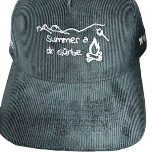 Casquette de baseball personnalisée en velours côtelé en coton 5 panneaux 6 panneaux Bord incurvé en relief 3D Style Hip Hop Logo brodé Cyclisme - Product Image 1