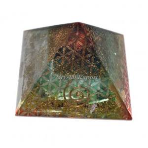 7 Chakra Flooder of Life Sculpté Agate Pyramide Gemme dans le Style Feng Shui pour la Méditation Sculpture Cadeaux - Product Image 1