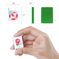 Jeu de Mahjong Yunjing Thème Surf Estival Tropical, Tuiles en Mélamine Vert Transparent Cristal Américain à Design Multi-Couches, Table Optionnelle