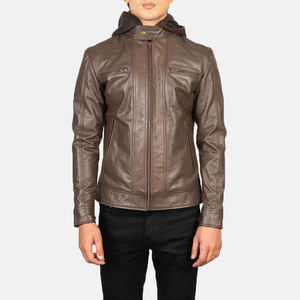 Chaqueta de Cuero Genuino para Hombre 2026, Chaqueta de Invierno con Capucha y Logotipo Personalizado, al Mejor Precio al por Mayor en Pakistán - Product Image 4