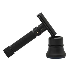 Rasoir de sécurité pour homme en acier inoxydable à double tranchant réglable Madhav Metal Industries, manche en laiton, design perlé, noir - Product Image 1