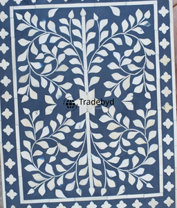 Tradebyd-Mesa auxiliar moderna con incrustaciones de hueso para dormitorios acogedores o interiores escolares, elegante marco de madera - Product Image 3