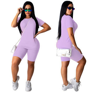2025 nouveauté femmes deux pièces été Gym Fitness porter respirant Jogging costumes Logo personnalisé motif femmes ensembles courts - Product Image 2