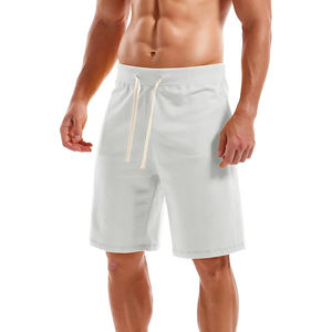 Pantalones Cortos Deportivos Casuales de Felpa para Hombre, 100% Algodón, Color Sólido, Cintura Elástica Media, Secado Rápido, Transpirables, Ligeros, Duraderos, Cómodos para Entrenamiento - Product Image 1