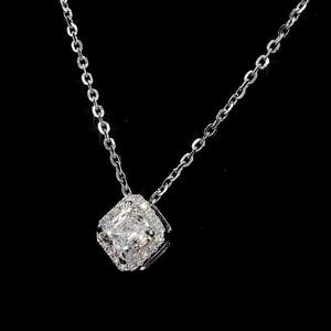 Collar de diamantes cultivados en laboratorio Asscher Cut de 1,14 quilates, colgante ligero de oro blanco de 14 quilates, estilo refinado para uso diario - Product Image 5