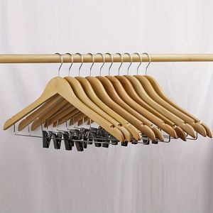 TOP BRAND SOLID WOODEN CLOTHES HANGER for Wardrobe Bathroom Living Room Decorative - Product Image 2