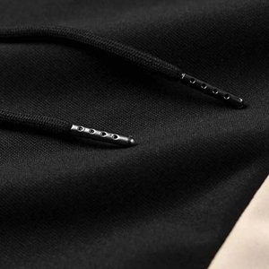 Sudadera con Capucha Personalizada para Hombre, Diseño Color Block, Corte y Costura Diagonal, Dos Tonos Beige y Negro - Product Image 5