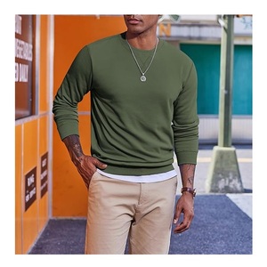 Vente en gros Sweat-shirt élégant en coton 100% imperméable à l'eau pour hommes de couleur unie confortable de grande taille avec col à manches longues et aux épaules - Product Image 3