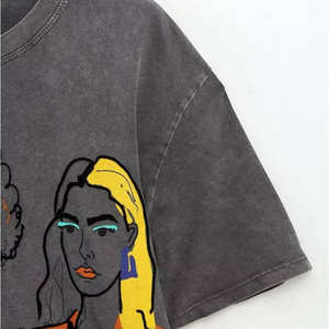 Nouvelles tendances de haute qualité femmes chemises couleur unie coton meilleur tissu T-shirts pour femme - Product Image 4