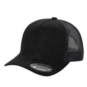 SUM SUEDE MESH <b>Trucker</b> <b>Hats</b> Baseball Caps-Five-panel Design Curved Brim Adjustable Snapback Breathable Mesh Back Luxury Touch - Product Image 6
