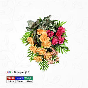 Artificial Flower Multi-Tonal Floral Bouquet <b>Wall</b> Arrangement - Product Image 1