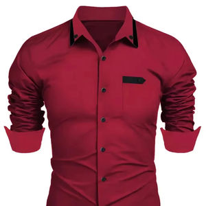 Camisa informal de negocios 2025 para hombre, camisa informal de manga larga a la moda de Color sólido, suave y cómoda - Product Image 1