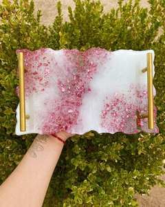 Decorative resin <b>trays</b> for stylish home decor serving solutions suitable for modern dining table use - Product Image 5