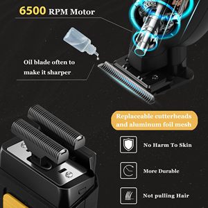 Tondeuse à cheveux électrique sans fil pour hommes, étanche IPX7, tondeuse à cheveux à lame en T à coupe zéro, rasoir à grille, grilles de rechange, batterie - Product Image 6