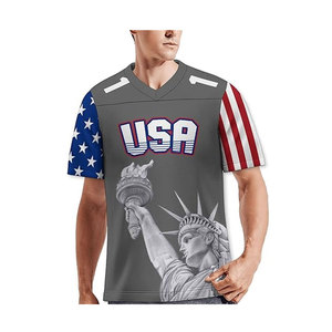 High Quality Custom Made American Football Uniform Breathable Plus Size with Short Sleeves Best Fabric for Men American Football - Product Image 3