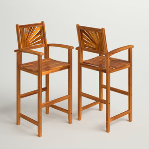 Outdoor Solid Wood Bar Chair Patio Garden High <b>Stool</b> Wooden Balcony Furniture for Backyard Cafe Restaurant Use - Product Image 3