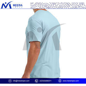 Haut de sport classique à col rond pour homme 100% coton T-shirt décontracté à manches courtes et coupe ajustée pour l'été - Product Image 4