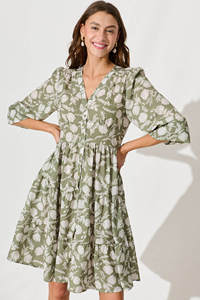 เดรสแม็กซี่ขนาดใหญ่พิเศษสำหรับผู้หญิง, เดรสแม็กซี่เดรสแขนยาวผ้าคอตตอนสำหรับฤดูร้อนพิมพ์ลายเป็นแรงบันดาลใจปักดิจิตอลด้านหลังมีพู่ - Product Image 4