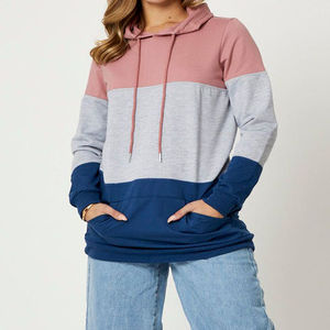Custom Popular-Fall Wear <b>Long</b> Sleeve Color-Block Hoodie Clothing <b>Women</b> Cotton Pullover Hoodie <b>Sweatshirt</b> - Product Image 3