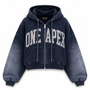 Conjunto de Sudadera con Capucha Corta y Cremallera Oversize y Pantalones Jogger para Mujer ONE APEX, Chándal de Algodón Premium Grueso Forrado y Transpirable con Efecto Lavado - Product Image 5