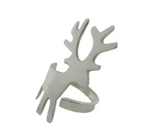 Ronds de serviette en aluminium en forme de renne décor de noël porte-serviettes de table arrivée chaude top tendance ronds de serviette modernes - Product Image 1