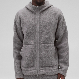 Organic Fleece <b>Men's</b> Hoodies <b>Jackets</b> 100% Polyester <b>Men's</b> Pockets Sweatshirt <b>Jacket</b> Teddy <b>Flannel</b> Full-Zip Hoodie <b>Men</b> Hoodies - Product Image 4