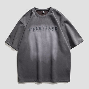 Vêtements décontractés sur la taille Slim Fit Acid Wash T Shirt Men's Crew Neck Short Sleeve Stone Washed Tee Shirts Men's Acid Wash T-Shirts - Product Image 2