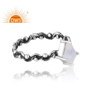 Meilleure vente 925 argent Sterling naturel arc-en-ciel lune pierre gemme bague fabricant de bijoux personnalisés - Product Image 4