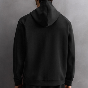 Sweat à capuche pour homme à manches longues avec logo personnalisé, vêtement décontracté, couleur unie avec fermeture éclair, tissu respirant de haute qualité avec capuche - Product Image 3