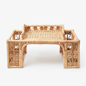 Handwicker charmant plateau de petit déjeuner en rotin pour hôtel maison plateaux de service ensemble en gros d'artisans vietnamiens - Product Image 1