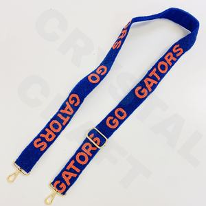 Go Gators Sangle de sac à main perlée Sangles de sac de perles de rocaille en or blanc personnalisées Accessoires Sacs Pièces de sac spéciales Accessoires - Product Image 1