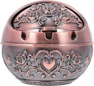 Porte-plateau à fumer de luxe de qualité supérieure avec finition or rose Design décoratif en métal massif Design attrape-cendres - Product Image 1