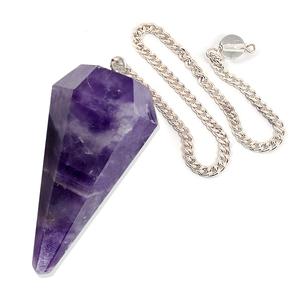 Factory Priced Amethyst RAW Faceted Cone Pendulum Natural Stone for Healing Feng Shui <b>Crystal</b> <b>Crafts</b> Wholesale NEW STAR AGATE - Product Image 4