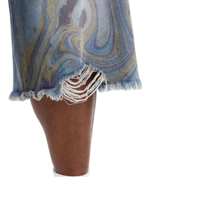 Pantalones Cortos de Mezclilla Azules Vintage para Hombre, Estilo Cargo, Desgastados, Transpirables, con Dobladillo Deshilachado, Casuales, de Moda Urbana, de Algodón para Verano - Product Image 5